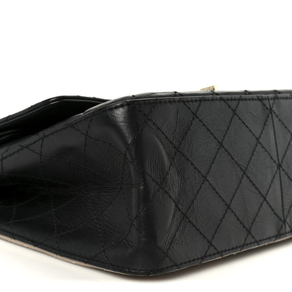 Aged Calfskin Quilted 2.55 Reissue 226 Flap Beige Black