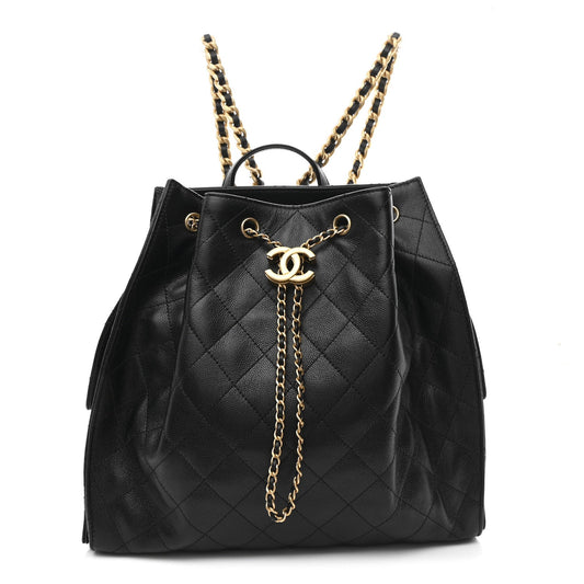 Caviar Quilted Large Chanel 25 Backpack Black