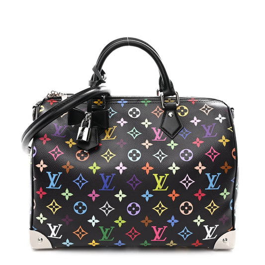 LV X TM Monogram Multicolor Speedy Soft 30 Black