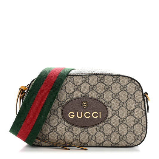 GG Supreme Monogram Web Neo Vintage Shoulder Bag Beige New Acero Crop