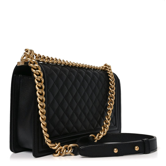 Caviar Quilted New Medium Boy Flap Black