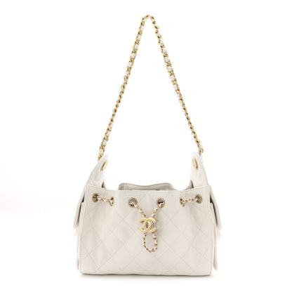 Caviar Quilted Mini Chanel 25 Handbag White