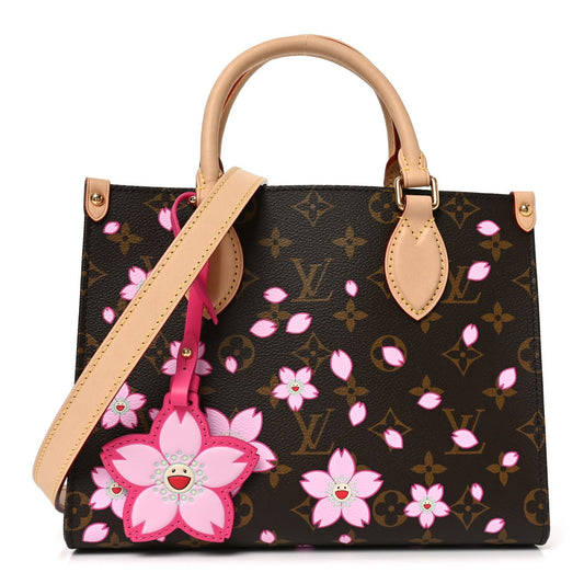LV X TM Monogram Cherry Blossom Onthego PM Sakura Brown
