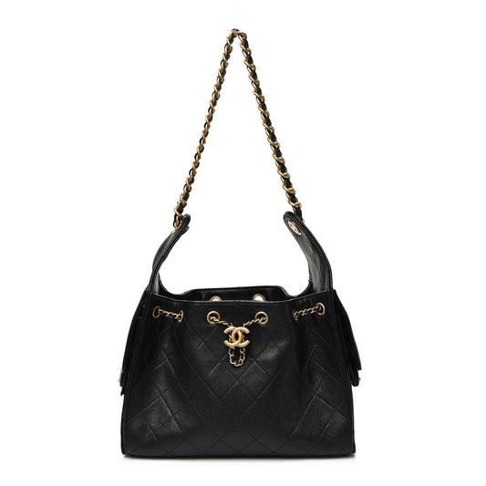 Caviar Quilted Small Chanel 25 Handbag Black