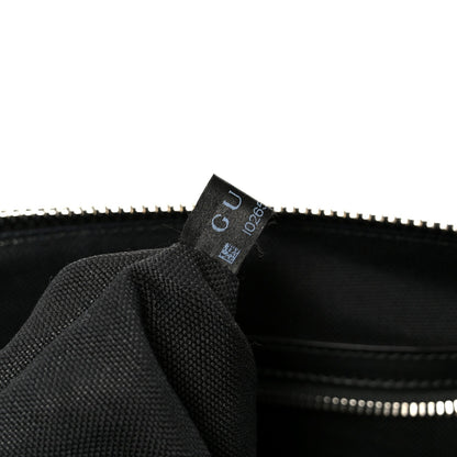 Soft GG Supreme Monogram Appia Calfskin Web East West Messenger Bag Black Grey