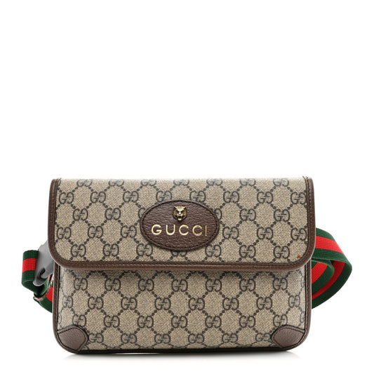GG Supreme Monogram Neo Vintage Web Belt Bag Brown
