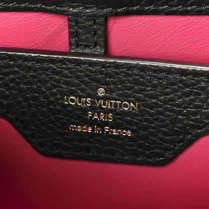 Taurillon Capucines PM Black Fuchsia