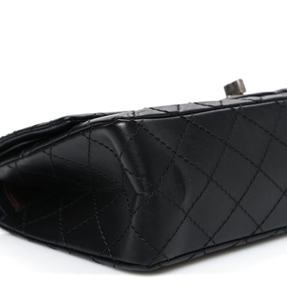 Aged Calfskin Quilted 2.55 Reissue 225 Flap Black