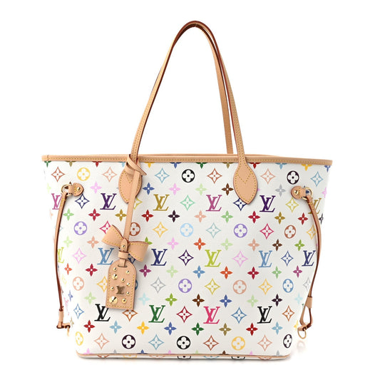 LV X TM Monogram Multicolor Neverfull MM White