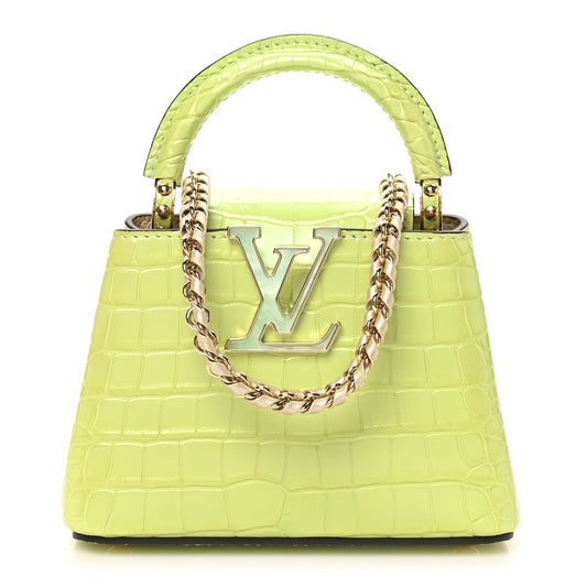 Iridescent Alligator Nano Capucines Lime
