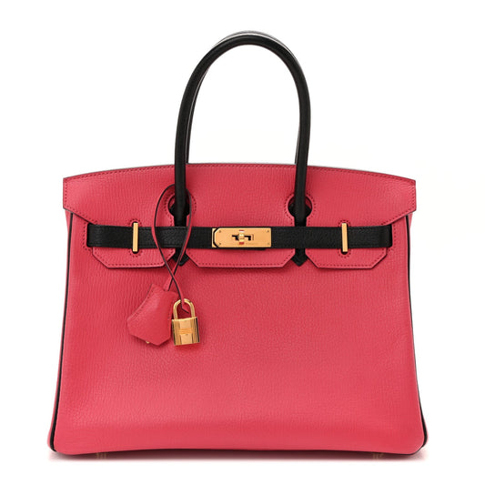 Chevre Mysore Horseshoe Birkin 30 Bougainvillea Black