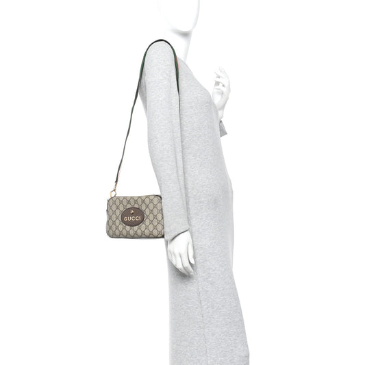 GG Supreme Monogram Web Neo Vintage Shoulder Bag Beige New Acero Crop