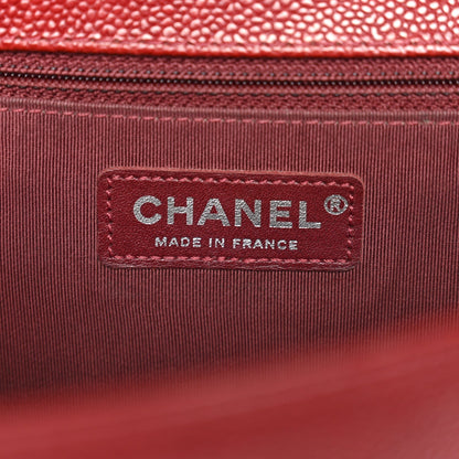 Caviar Quilted Large Boy Flap Dark Red