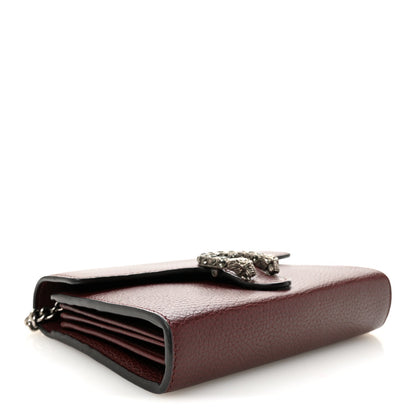 Dollar Calfskin Crystal Mini Dionysus Chain Wallet Vintage Bordeaux