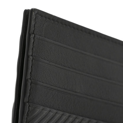 Textured Calfskin Plain Cardholder Black