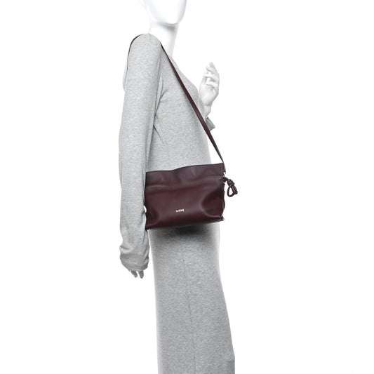 Calfskin Mini Flamenco Knot Clutch Dark Burgundy