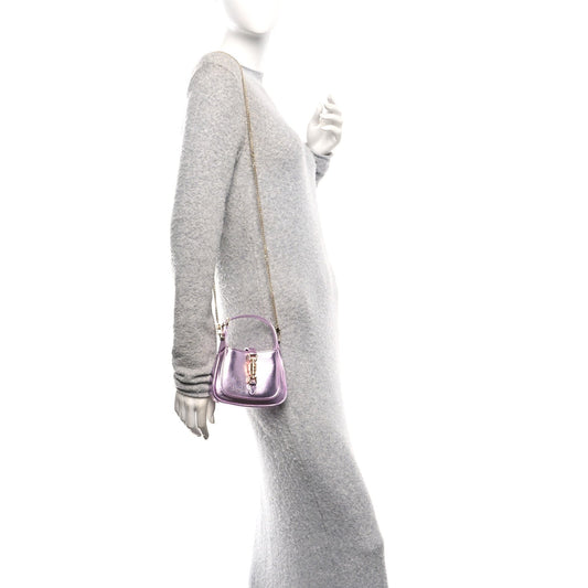 Laminated Nappa Nano Jackie 1961 Hobo Metallic Rosa