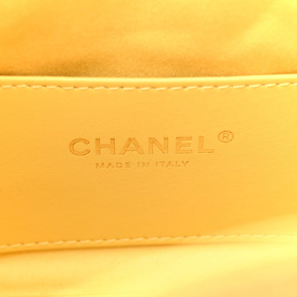 Suede Quilted Mini Chanel 25 Handbag Yellow