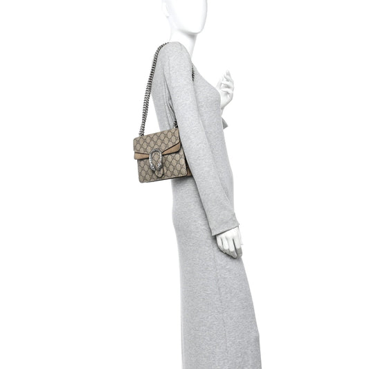 GG Supreme Monogram Mini Dionysus Shoulder Bag Taupe