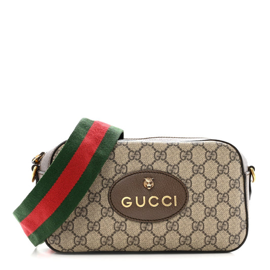 GG Supreme Monogram Web Neo Vintage Shoulder Bag Beige New Acero Crop