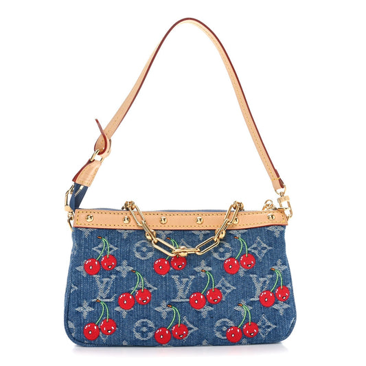 LV X TM Monogram Denim Cerises Pochette Accessories Blue