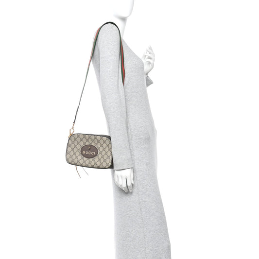 GG Supreme Monogram Web Neo Vintage Shoulder Bag Beige New Acero Crop