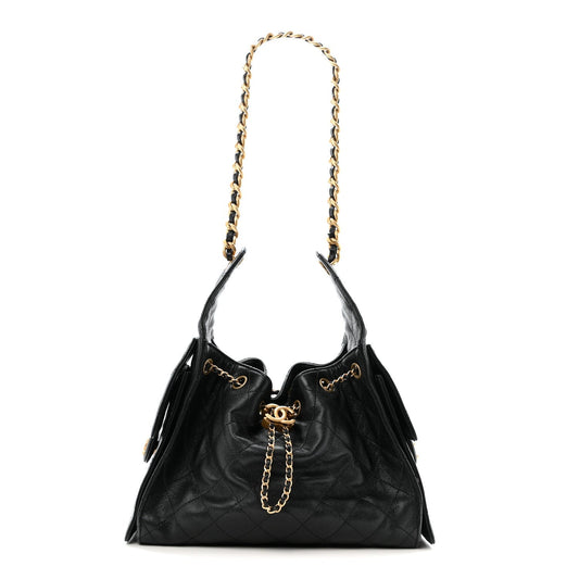 Caviar Quilted Small Chanel 25 Handbag Black