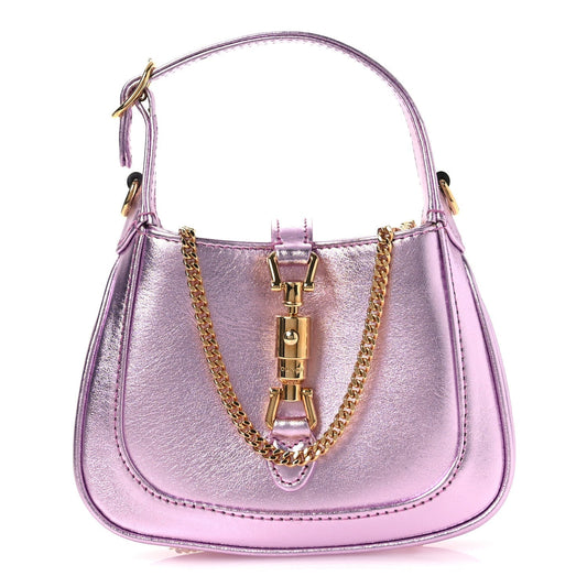 Laminated Nappa Nano Jackie 1961 Hobo Metallic Pink