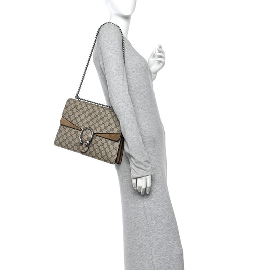 GG Supreme Monogram Medium Dionysus Shoulder Bag Taupe