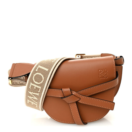 Calfskin Jacquard Mini Gate Dual Bag Tan