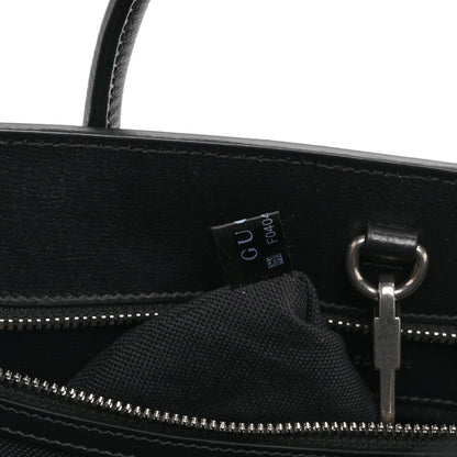 GG Supreme Monogram Azalea Calfskin Medium Retro Interlocking G Vertical Tote Bag Black