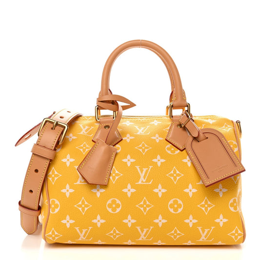 Calfskin Monogram Speedy P9 Bandouliere 25 Jaune Mat