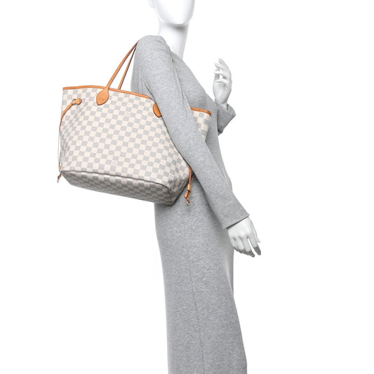 Damier Azur Neo Neverfull MM Rose Ballerine
