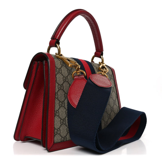 GG Supreme Monogram Small Queen Margaret Top Handle Bag Red