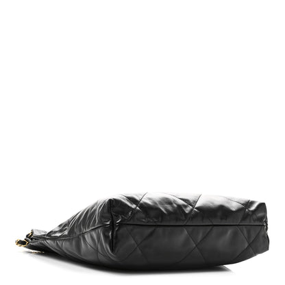 Shiny Calfskin Quilted Small Chanel 22 Black