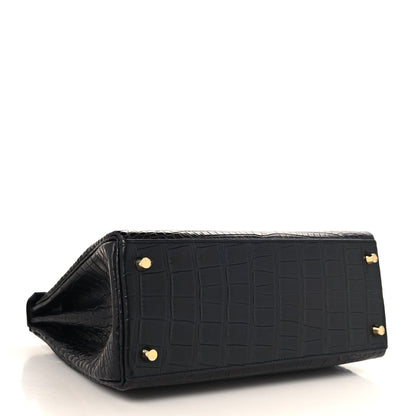Matte Alligator Kelly Retourne 28 Black