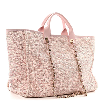 Lurex Boucle Deauville Medium Tote Pink