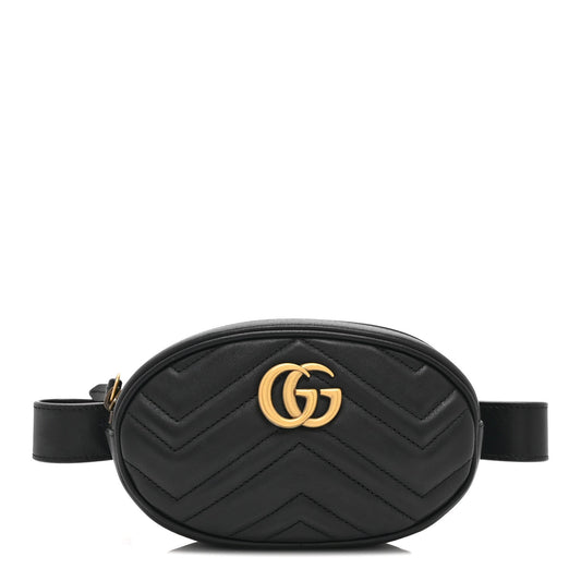 Calfskin Matelasse GG Marmont Belt Bag 85 34 Black