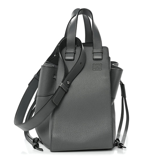 Grained Calfskin Medium Hammock Shoulder Bag Blue