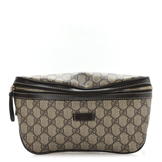 GG Supreme Monogram Belt Bag Dark Brown
