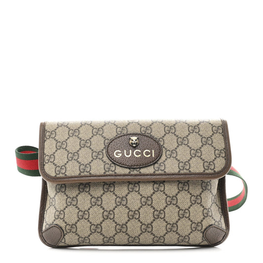 GG Supreme Monogram Neo Vintage Web Belt Bag Brown