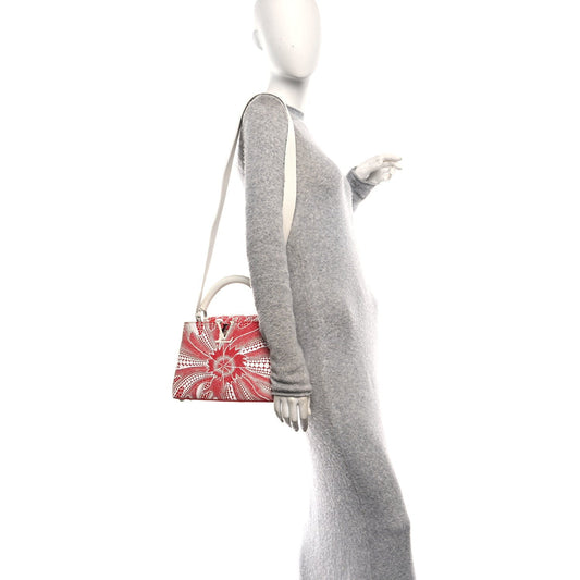 LV X YK Taurillon Psychedelic Flower Capucines BB Rouge