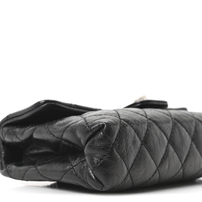 Glazed Calfskin Quilted 2.55 Reissue Flap Belt Bag Clutch 85 34 Black