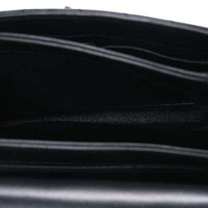 Lambskin Chevron Quilted Small Trendy CC Flap Dual Handle Bag Black