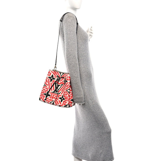 Monogram Giant Crafty NeoNoe MM Creme Rouge Black