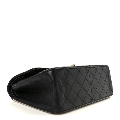 Aged Calfskin Quilted 2.55 Reissue 226 Flap Beige Black