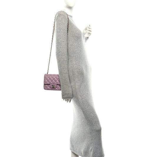 Lambskin Quilted Mini Square Flap Purple