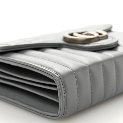 Calfskin Matelasse Aria GG Marmont Chain Wallet Deep Grey