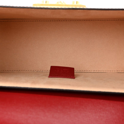 Azalea Calfskin Small Padlock Bamboo Shoulder Bag Romantic Cerise