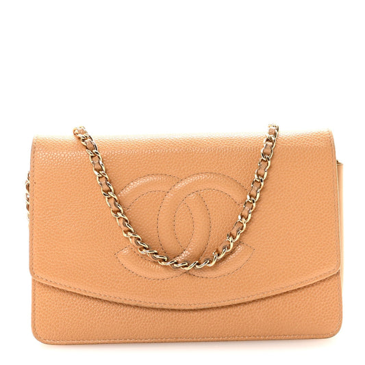 Caviar Timeless CC Wallet on Chain WOC Beige